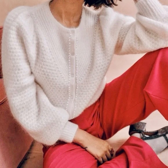 Sezane Sweaters - NWT Sezane Gilet Selena Jumper in Ecru Size Small